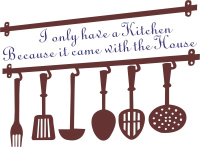 K2A Design 62 cm Kitchen design with quote pvc vinyl multicolor wall sticker ( Self Adhesive Sticker(Pack of 1)
