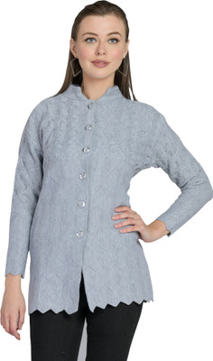 lady willington Solid Round Neck Casual Women Grey Sweater