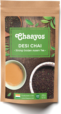 Chaayos Tea Gold (400g) [200cups] | Strong Golden Assam Tea | Desi Chai Black Tea Pouch(400 g)