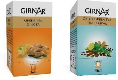 Girnar DETOX AND GINGER 36 TB COMBO Herbal Tea Bags Box(2 x 36 Sachets)