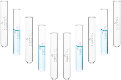 Supertek 10 ml Rimmed Glass Test Tube(12.5 cm 300 K Pack of 10)