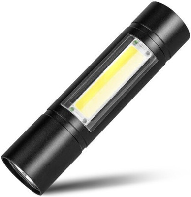 JK Sales strong light flashlight USB rechargeable mini small portable ultra-bright long-range outdoor household led light multi-function mini flashlight 3W Torch(Black, 9 cm, Rechargeable)