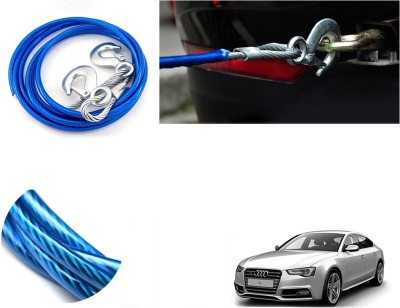 Automotive Prist 4M Long Super Strong Emergency Heavy Duty Car Tow Cable 5 Ton Towing Strap Rope with Dual Forged Hooks (Color Blue) (8mm x 4 m) For S5 4 m Towing Cable(Steel, 5000 kg Pull Capacity)