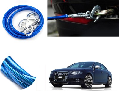 Automotive Prist 4M Long Super Strong Emergency Heavy Duty Car Tow Cable 5 Ton Towing Strap Rope with Dual Forged Hooks (Color Blue) (8mm x 4 m) For S4 4 m Towing Cable(Steel, 5000 kg Pull Capacity)