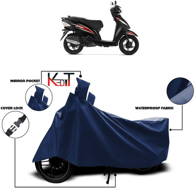 KEDIT Waterproof Two Wheeler Cover for TVS(Wego, Blue)