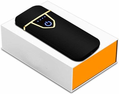 ENMORA 57 | 25 _ENMORA|Sensor Lighter USB Rechargeable Lighter Touch Screen Flameless Windproof Cigarette Lighter Double Side Ignition Lighter Best Gift for Smokers Lovers Pocket Lighter(BLACK)