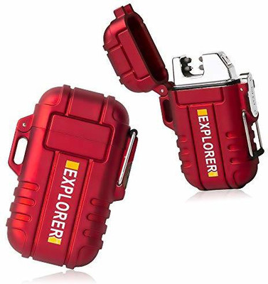 Exquisite Men Cigarette Cigar Usb Lighter_Red@ Pocket Lighter(Red)