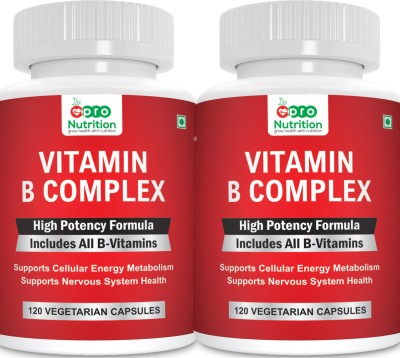 PRONUTRITION B Complex Vitamins - ALL B Vitamins B12,B1,B2,B3,B5,B6,B7,B9-Pack of 2 Bottles(2 x 120 Capsules)