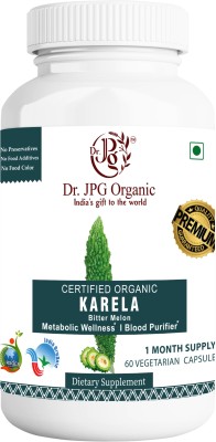 Dr. JPG Organic Karela Capsules for Metabolic Wellness|INDIA Organic certified|500mgX60 Veg.cap.(60 Capsules)