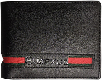 MEXUS Men Casual Black Artificial Leather Wallet(3 Card Slots)