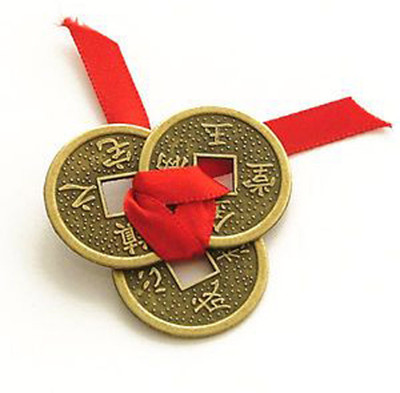 MYEBIZSTORE Three Lucky Feng-Shui Coins. Copper Yantra(Pack of 1)