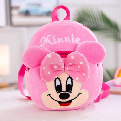 KIDBIRD Embroidered Soft pink Minnie school Bag special for kids 11 L (Pink) Backpack(Pink, 11 L)
