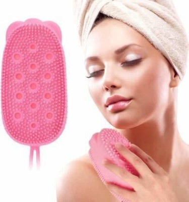 Onprix Silicone Bubble Bath Scrubbing Brush Quick Foaming Sponge Soft Rubbing Massage Body Cleaner Brush for Shower Bathroom (Multi)