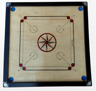 VeAll Carrom board 26 inch with coins & Powder Best for Tournament & for Family & Friend 66 cm Carrom Board(Beige)