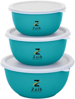 Zaib Steel, Polypropylene Fridge Container  - 1250 ml, 750 ml, 500 ml(Pack of 3, Green)