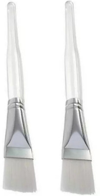 UniTale Professional Best Quality Transparent Clear Handle Light Weight Bleach Brush Face Pack Brush Face Mask Brush Pack Of 2(Pack of 2)