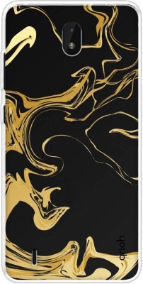 QRIOH Back Cover for Nokia C01 Plus(Black, Gold, Grip Case, Silicon, Pack of: 1)