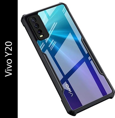 AXIB Back Cover for Vivo Y12G, Vivo Y12s, Vivo Y20, Vivo Y20A, Vivo Y20i, Vivo Y20G, Vivo Y12s 2021(Transparent, Black, Grip Case, Silicon, Pack of: 1)