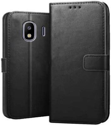 GoPerfect Flip Cover for Samsung Galaxy J2 Pro 2018 |Leather Finish Flip Cover|Inbuilt Stand & Inside Pockets(Black, Magnetic Case, Pack of: 1)