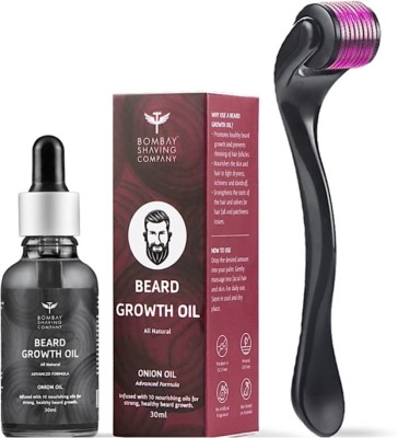 BOMBAY SHAVING COMPANY Beard Growth Kit with Onion Beard Growth Oil for Men & Beard Activator (Derma Roller Activator) For Fast Beard Growth(2 Items in the set)