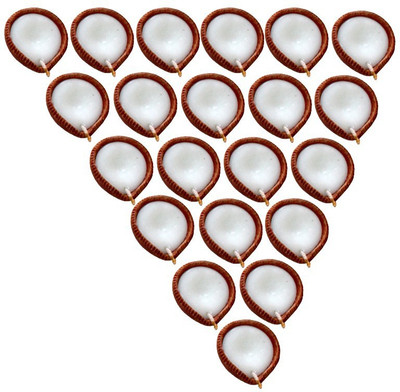 Aneeka Diya-Aneeka Earthenware (Pack of 21) Table Diya(Height: 2 inch)