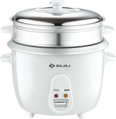 BAJAJ Majesty New RCX7 Electric Rice Cooker with Steaming Feature(1.8 L, White)