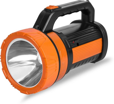 FIRSTLIKE Premium Quality 50 Watt Long Range Search Kisan Torch With 2 Side Tube Emergency Light Rechargeable 8 hrs Torch Emergency Light(Orange)
