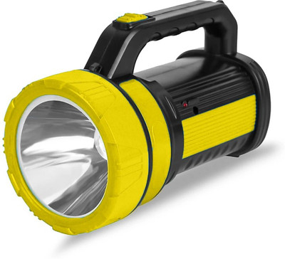 FIRSTLIKE Premium Quality 50 Watt Long Range Search Kisan Torch With 2 Side Tube Emergency Light Rechargeable 8 hrs Torch Emergency Light(Yellow)