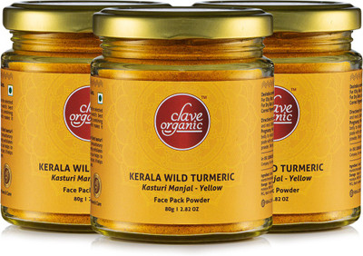 Clave Organic India Wild Turmeric / Kasturi Manjal / Jungli Haldi - Yellow 80g (Pack of 3)(240 g)