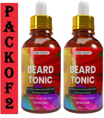 Manarya Sun's Heart Red Onion Beard Growth Tonic With Rosemary Extracts Oil Free Tonic, Pack Of 2, 30ml Each Hair Oil(60 ml)