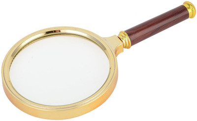 Protos Hand Held Wooden 90 mm Magnifying Lens Glass 10x Magnifier(Multicolor)