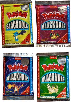 FUNSKOOL POKEMON BLACKHOLE VINTAGE TRADING CARDS SET OF 4 , RARE, COLLECTIBLES ,