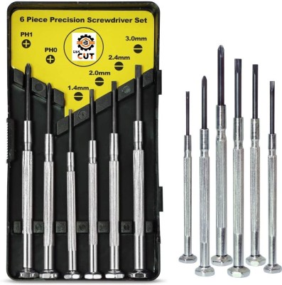 GSK Cut 6PCS Mini Precision Screwdriver Set, with 6 Different Size Flathead and Phillips Screwdrivers, for Eyeglass, Toys, Watch, Jewelers, Electronic Devices, Game Controllers, DIY Projects Precision Screwdriver Set(Pack of 6)