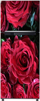 Psychedelic Collection 160 cm Decorative Abstract Beautiful Red Rose With Dark Background Wallpaper Sticker For Fridge Décor Self Adhesive Sticker(Pack of 1)