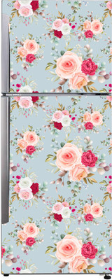Decor studio 160 cm Decorative beautiful flower pattern wallpaper sticker for fridge décor Self Adhesive Sticker(Pack of 1)