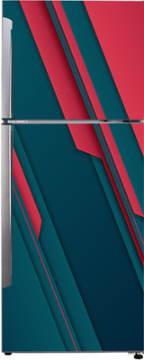 Decor studio 160 cm Decorative abstract 3d red and dark green design wallpaper sticker for fridge décor Self Adhesive Sticker(Pack of 1)