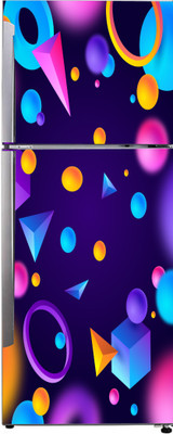 K2A Studio 60 cm abstract multicolor 3d square, circle, and rectangular shape design Self Adhesive Sticker(Pack of 1)
