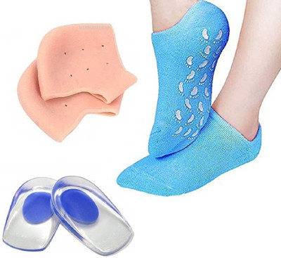 RUDRESHWAR Moisturizing Spa Gel Heel Pad Socks Heel Support(Multicolor)