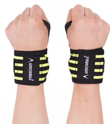 ArrowMax WRIST SUPPORT WITH THUMB LOOP FOR WEIGHTLIFTING AND WORKOUT Wrist Support(Black)