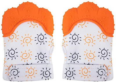 smilykid Self-Soothing, BPA-Free Soft Food-Grade and Girls-PACK OF 2 Teether(Orange/Orange)