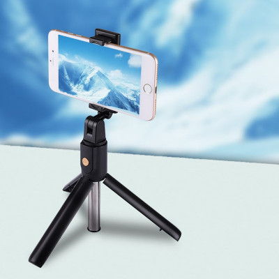 Gabbar ™K07 extendable stick mini tripod with detachable remote for smart phones selfie phone holder Tripod(Black, Supports Up to 300 g)