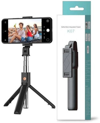 Gabbar K07 SELFIE STICK WITH TRIPOD AND WIRELESS BLUETOOTH REMOTE BLACK Tripod(Black, Supports Up to 1500 g)