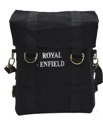 AHLMOTOR Touring Side Canvas Bag 20ltr for Royal Enfield Classic Electra Standard 350/500cc One-side Black Jute Motorbike Saddlebag(20 L)