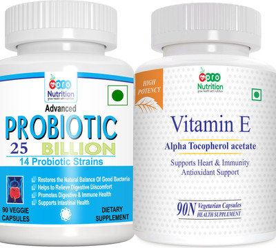 PRONUTRITION Probiotics + Vitamin E - Pack of 2 Bottles(2 x 90 Capsules)