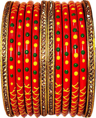 Anshi Creations Lac Bangle Set(Pack of 12)