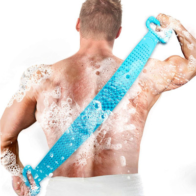 GLowcent Extra Long Silicone Body Scrubber Belt Back Exfoliating Scrubber for Shower G22