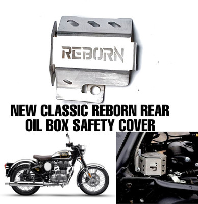 imad MNEW CLASSIC REBORN REAR OIL BOX COVER Bike Crash Guard(Royal Enfield)
