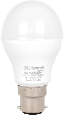 MY HEAVEN 5 W Basic Round B22 LED Bulb(White, Pack of 10)