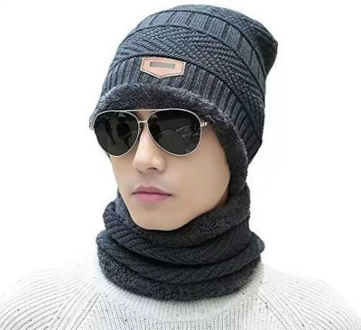 ARYANSHI Woven Beanie Cap(Pack of 2)