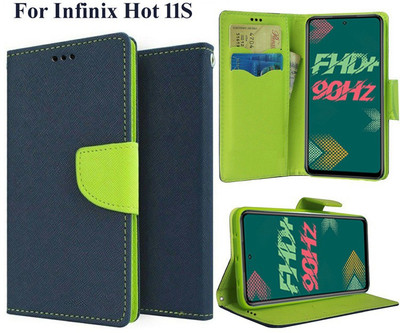 Carnage Flip Cover for Infinix Hot 11S(Blue, Cases with Holder, Pack of: 1)